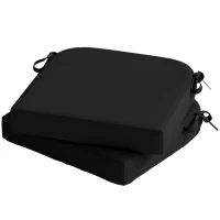 Outsunny Outdoor Chair Seat Cushions Set of 2, Garden Chair Cushions with 7cm Thick Foam & Ties, Black(m-11)