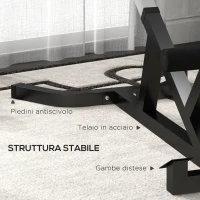 SPORTNOW Sedia Romana ad Altezza Regolabile con Imbottitura Spessa, in Acciaio e PU, 126x70x67-84 cm, Nera(m-7)