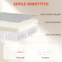 HOMCOM Sedia da Ufficio Ergonomica Effetto Velluto Bianco Crema con Braccioli Ribaltabili, 68x69x110-118 cm(m-5)