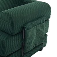 Cozy Compressible Folding Sofa with Detachable Metal Frame, Soft Modular Sectional Couch for Small Apartment, 110L x 33W x 33H cm, Emerald(m-13)