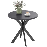 HOMCOM Esstisch 75 x 75 cm rund Küchentisch für 2-4 Personen modern Esszimmertisch mit Spinnenfuß Schwarz(m-12)