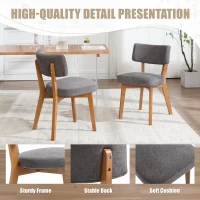 Stylish Mid-Century Dining Chairs with Ergonomic Backrest, Comfortable Upholstered Side Chairs for Dining Room, 47L x 54.5W x 77H cm, Beige(m-5)