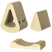 PawHut Cat Scratcher with Catnip, Toy Ball, for Indoor Cats - Sand Brown(m-1)