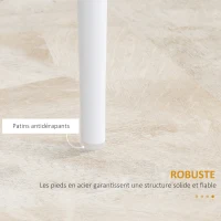 HOMCOM Lot de 4 chaises de salle à manger avec dossier haut, revêtement synthétique et pieds en acier, blanc(m-7)