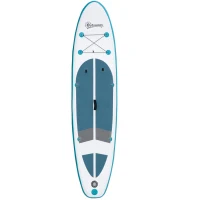 Outsunny Aufblasbares Surfbrett 320 cm Surfboard SUP Board kajak Stand Up Board aufblasbar SUP Board Set mit verstellbares Paddel Kajak Sitz faltbar EVA Rutschfest inkl. Zubehör Weiß+Blau(m-1)