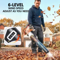 Outsunny Leaf Blower Cordless with 4000mAh Battery & Charger, 18V Lightweight Handheld Garden Blower with 6 Speed Levels(m-6)