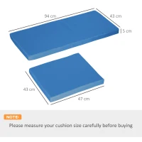 Outsunny Outdoor Seat Cushion Pads for Rattan Furniture, 3 PCs Garden Furniture Cushions,  Sky Blue(m-3)