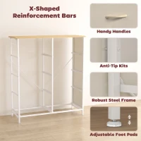 HOMCOM Chest of Drawers, Dresser with 8 Fabric Drawers, Tall Storage Unit with 4 Pockets and 2 Hooks Steel Frame, Beige(m-7)