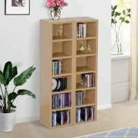 HOMCOM Lot de 2 étagères colonnes Armoire de Rangement CD-DVD 6 + 6 Compartiments dim. 21L x 19l x 88H cm capacité Max. 160 CD Naturel(m-14)