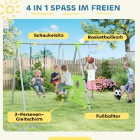 AIYAPLAY Outdoor-Schaukelset für Kinder, Kinderschaukeln, verstellbar, Stahl, Grün(m-4)