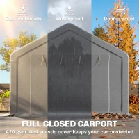 Outsunny 4 x 8 m Marquee Gazebo with Sides, 420g/m² PVC Cover, Heavy Duty Party Tent Canopy & Carport Shelter for Outdoor Event, Wedding, Dark Grey(m-4)