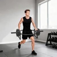 SPORTNOW Barra Olimpica Esagonale 5cm con Capacità 300kg, Design Facile da Caricare per Panca, Stacchi, Scrollate, Squat e Trasporti del Contadino(m-8)