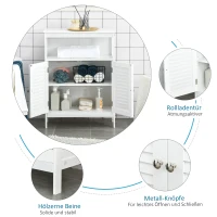 kleankin Badschrank Badmöbel Badezimmerschrank Nachtschrank Küchenschrank Mehrzweckschrank Holz Weiß MDF 60 x 30 x 81,6 cm(m-5)