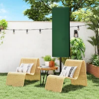 Outsunny Garden Parasol Cover, Outdoor Patio Umbrella Protector Weatherproof Garden Patio for 2-4.6m Parasol, Dark Green(m-9)