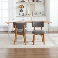 Stylish Mid-Century Dining Chairs with Ergonomic Backrest, Comfortable Upholstered Side Chairs for Dining Room, 47L x 54.5W x 77H cm, Beige(m-9)