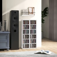 HOMCOM Set of Two 102 CD Storage Units - High Gloss White(m-2)