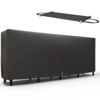 Outsunny Portalegna da Interno ed Esterno in Metallo con Telo Porta Legna e Copertura, 240x36x99cm, Nero(m-11)