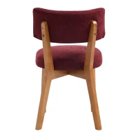 Stylish Mid-Century Dining Chairs with Ergonomic Backrest, Comfortable Upholstered Side Chairs for Dining Room, 47L x 54.5W x 77H cm, Wine Red(m-15)