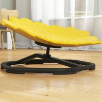 AIYAPLAY Flower-Shaped Sensory Spinning Chair with Non-Slip Base for Balance/Coordination, Yellow(m-9)