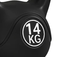 HOMCOM Kettlebell 14 kg, haltère avec poignée ergonomique, haltère à boule, musculation, entraînement, 27 x 21 x 31 cm noir(m-12)