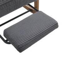 Cozy Rocking Chair with Adjustable Footrest and Side Pocket, Soft Corduroy Glider Armchair for Nursery, 92L x 80W x 70H cm, Gray(m-12)