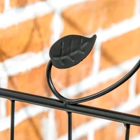 Outsunny Decorative Garden Fencing, 8PCs 43in x 23ft Outdoor Picket Fence Panels, Rustproof Metal Wire Landscape Flower Bed Border Edging Animal Barrier, Black(m-7)
