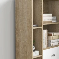 HOMCOM Bibliothèque scandinave meuble de rangement dim. 80L x 23,5l x 123H cm 5 niches placard 2 portes pieds effilés inclinés(m-9)