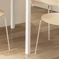 HOMCOM Table à manger extensible table de cuisine design moderne avec grand plateau 6 personnes cadre en acier marronfoncé(m-8)