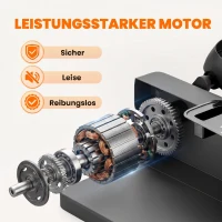 SPORTNOW Mini Ellipsentrainer für Zuhause Untertisch Elektrischer Crosstrainer mit Fernbedienung LED-Display 12 Geschwindigkeiten(m-6)
