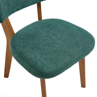 Stylish Mid-Century Dining Chairs with Ergonomic Backrest, Comfortable Upholstered Side Chairs for Dining Room, 47L x 54.5W x 77H cm, Green(m-11)