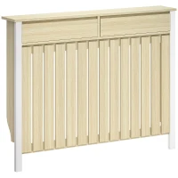 HOMCOM 93 x 119cm Rustic-Look Radiator Cover - Oak(m-1)