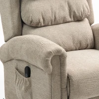 HOMCOM Velvet-Feel Electric Riser Recliner Chair - Khaki(m-10)
