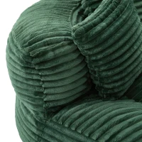 Plush Oversized Bean Bag Chair with High Back & 3 Pillows, Cozy Corduroy Floor Lounger Sofa for Living Room, 108L x 108W x 52H cm, Emerald(m-12)