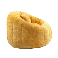 Cozy Oversized Bean Bag Sofa with 2 Matching Pillows, Soft 2-Seat Sectional Couch for Living Room and Bedroom, 145L x 95W x 63H cm, Yellow(m-13)