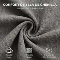 HOMCOM Silla de Oficina de Chenilla con Ruedas Función Basculante Altura Ajustable Acolchado Grueso para Casa Oficina Gris(m-4)