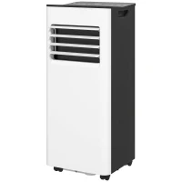 HOMCOM Aire Acondicionado Portátil 3 en 1 9000 BTU con Control Remoto Pantalla LED Temporizador 2 Velocidades para 28m² Blanco(m-11)