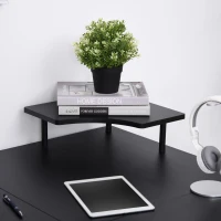 HOMCOM L-Shaped Corner Desk, Gaming Desk with CPU Rack, Keyboard Tray, Space-Saving Computer Desk with Steel Frame for Home Office,165 x 145 x 86.5cm, Black(m-8)