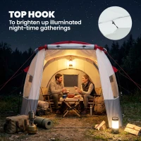 Outsunny 3 Person Tunnel Tent, Large Camping Tent with Bedroom, Living Room, Sewn-in Floor, 3 Doors, Carry Bag, 2000mm for Fishing, Hiking, Sports, Travelling, 510L x 240W x 180H cm, Grey(m-6)