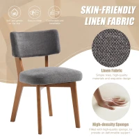 Stylish Mid-Century Dining Chairs with Ergonomic Backrest, Comfortable Upholstered Side Chairs for Dining Room, 47L x 54.5W x 77H cm, Beige(m-7)