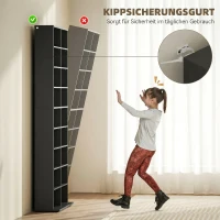 HOMCOM Aufbewahrungsregal für 640 CDs, Blu-ray Regal mit 18 Fächern und 14 verstellbaren Einlegeböden, Schwarz(m-6)