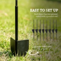 Outsunny Decorative Garden Fencing, 8PCs 43in x 23ft Outdoor Picket Fence Panels, Rustproof Metal Wire Landscape Flower Bed Border Edging Animal Barrier, Black(m-4)
