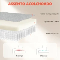 HOMCOM Cadeira de Escritório Apoios de Braços Rebatíveis Altura Ajustável Função Basculante e Estofada em Veludo 68x69x118 cm Creme(m-5)