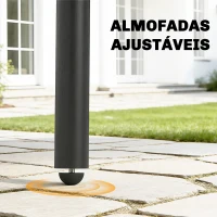 Outsunny Mesa de Jantar de Jardim Retangular 120x70x72 cm de Aço com Tampo com Ripas para 4 Pessoas, Cinzento(m-8)
