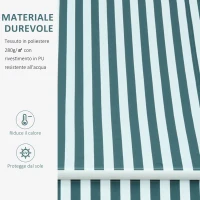 Outsunny Tenda da Sole a Bracci per Esterno con Manovella, Metallo e Poliestere, 295x250cm Verde e Bianco(m-7)