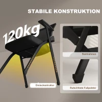 HOMCOM 2er Set Klappstuhl Campingstuhl mit Netzrückenlehne, Klappbar Bürostuhl mit Stahlrahmen für Gäste, Büro, Schwarz(m-6)