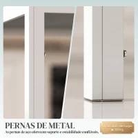 HOMCOM Mesa Sala de Jantar de Cristal Mesa Retangular para 4-6 pessoas com Pés de Metal Multifuncional para Cozinha 120x60x75cm Branco(m-5)