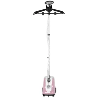 HOMCOM Défroisseur vapeur vertical défroisseur à vêtements 1,4 L 1950 W débit vapeur 32g/min tige telescopique rose noir(m-12)