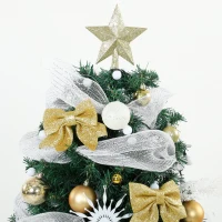HOMCOM 5ft Pre-Lit Christmas Tree with 150 LED Lights, Artificial Xmas Tree with 8 Lighting Modes, 450 Tips, Remote, Green(m-13)