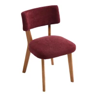 Stylish Mid-Century Dining Chairs with Ergonomic Backrest, Comfortable Upholstered Side Chairs for Dining Room, 47L x 54.5W x 77H cm, Wine Red(m-13)