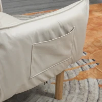 HOMCOM 2-in-1 Verstellbarer Loungesessel, Bodensessel mit Kissen, Polstersessel, für Wohnzimmer, Schlafzimmer, Cremeweiß(m-8)